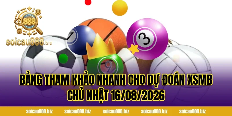 Bảng tham khảo nhanh cho Dự Đoán XSMB Chủ Nhật 16/08/2026